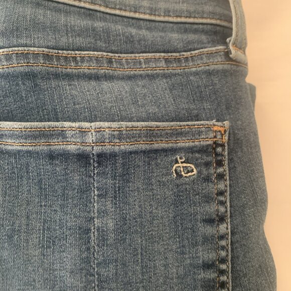 Rag & Bone High Rise Ankle Skinny Stretch Jean in West, Medium Wash - Picture 2 of 8